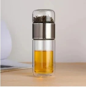 Double-Wall Glass Tea Infuser Bottle