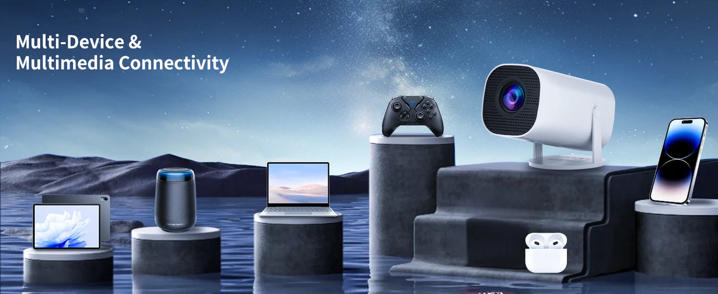 Smart Mini Projector with WiFi & Bluetooth