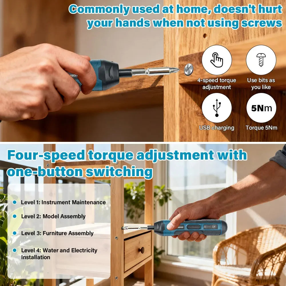 Rechargeable Cordless Electric Screwdriver Set