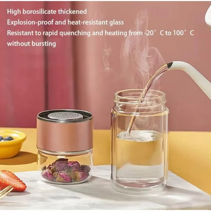 Double-Wall Glass Tea Infuser Bottle