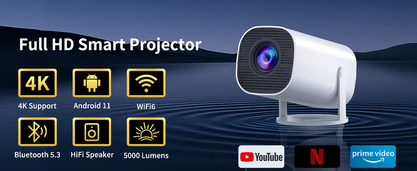 Smart Mini Projector with WiFi & Bluetooth