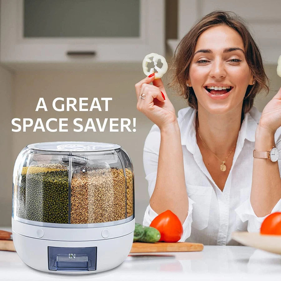 360° Rotating 6-Grid Food Dispenser