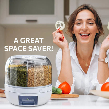 360° Rotating 6-Grid Food Dispenser